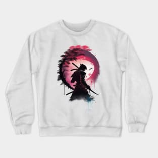 Ninja silhouette japanese digital art T-Shirt Crewneck Sweatshirt